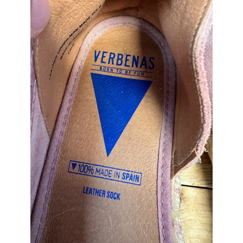 Verbenas‎ Espadrille Flats Open Toe Suede Leather Slip On Shoes 40 9